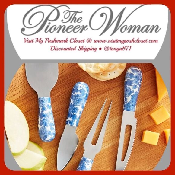 🦋 New Pioneer Woman 4-Piece Cheese Knife Set - Picture 1 of 10